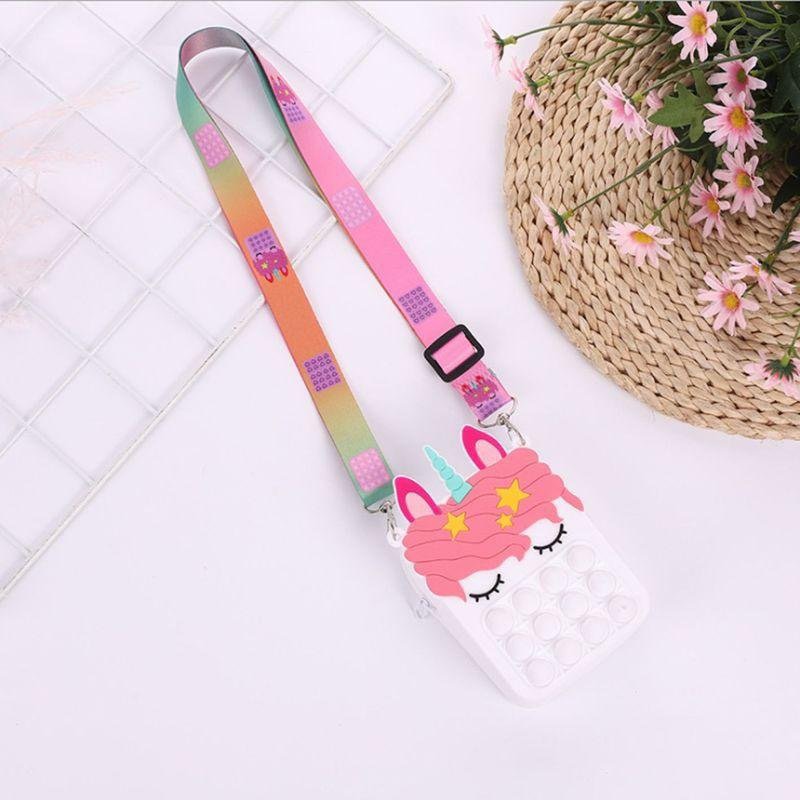 Túi Pop It MINI đeo chéo silicon ngựa Pony dễ thương phong cách Hàn Quóc cho bé gái