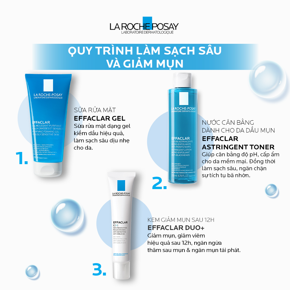 Nước cân bằng (toner) giàu khoáng dành cho da dầu La Roche-Posay Effaclar Astringent Lotion 200ml