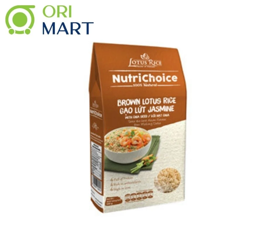 Gạo Lứt Nâu &amp; Hạt Chia Hữu Cơ NutriChoice Gói 500G Thơm Ngon Giàu Dinh Dưỡng Đạt Chuẩn An Toàn ORIMART