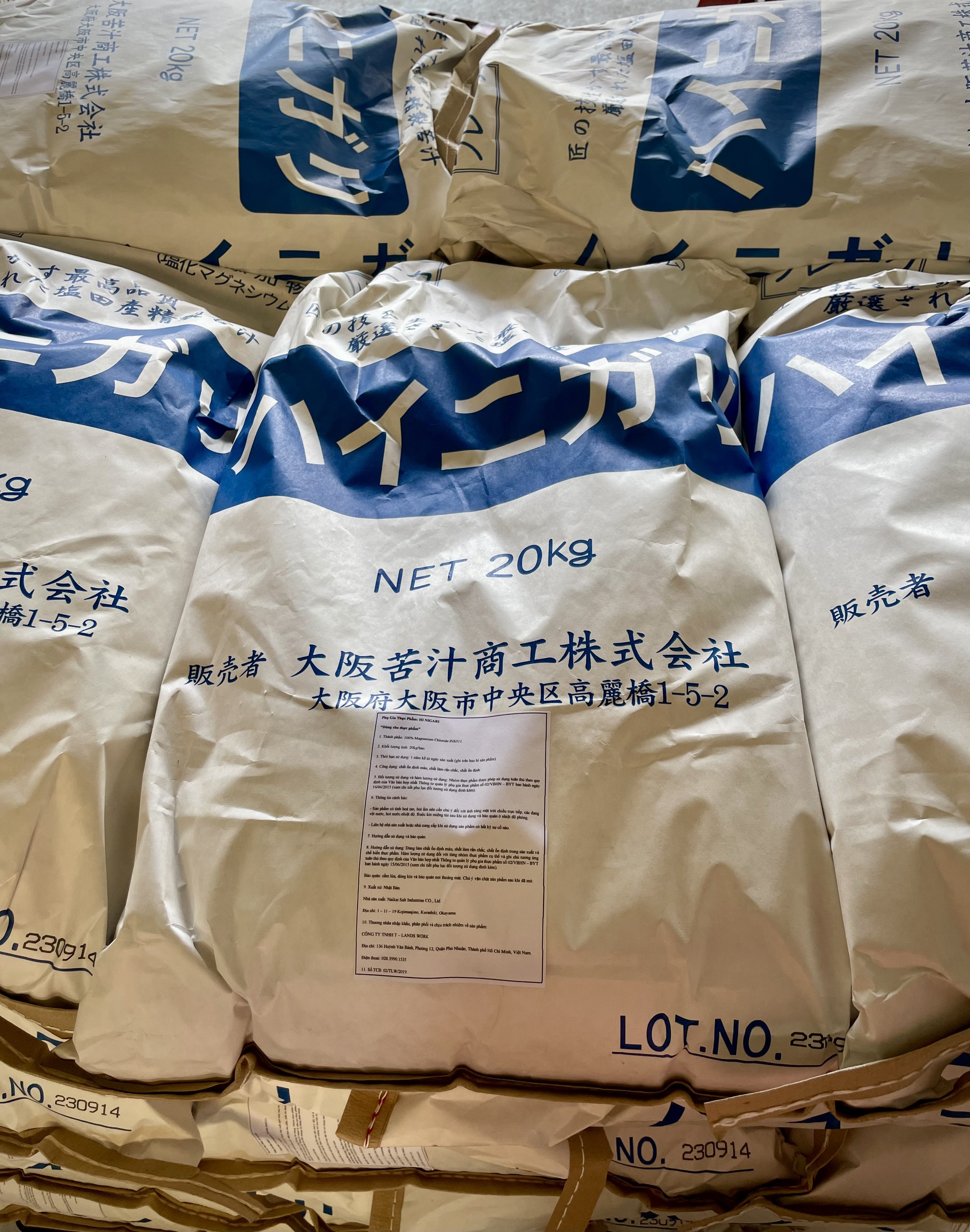 Muối NIGARI Nhật Bản bao 20kg làm đậu hũ nhanh đông ngon béo