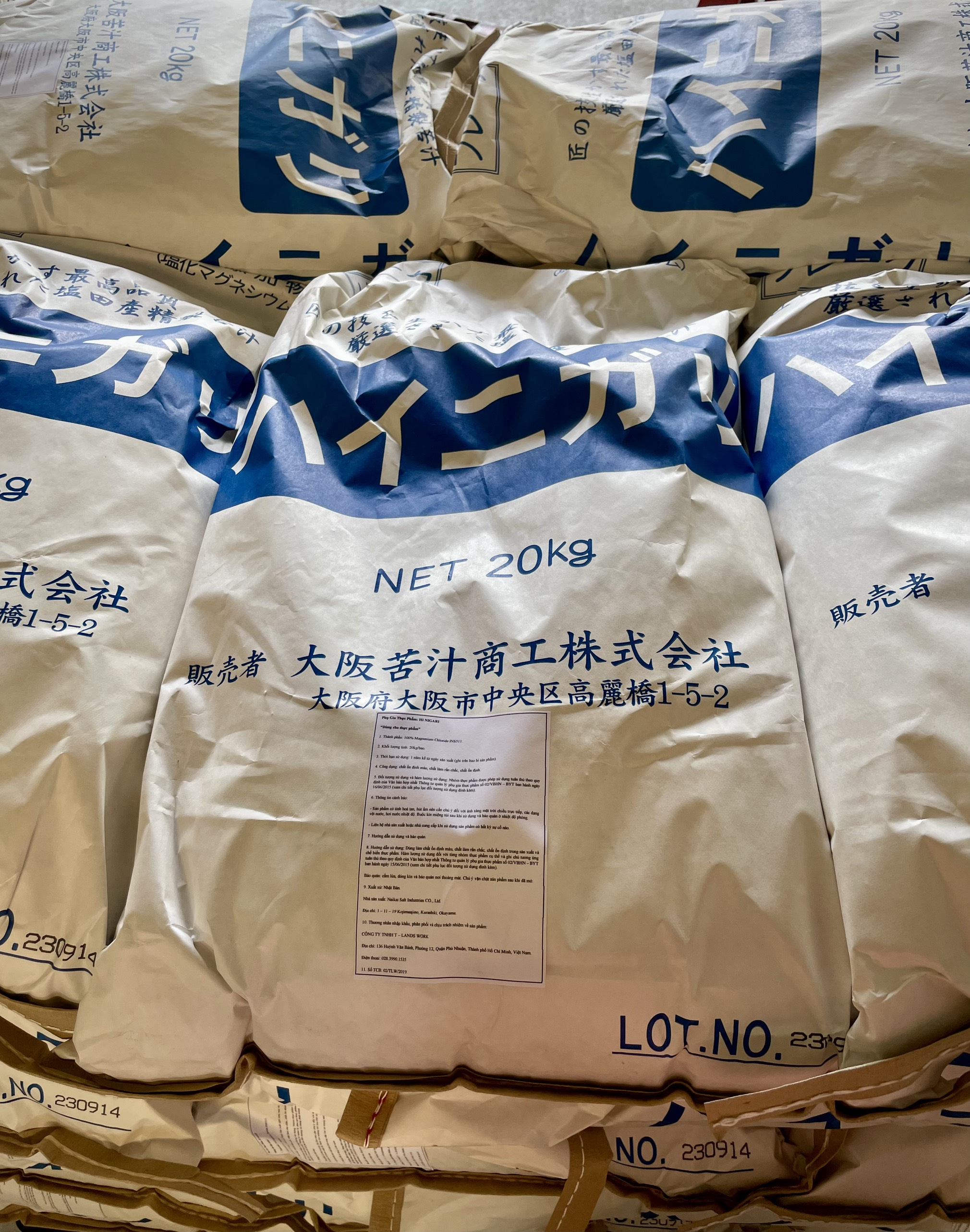 Muối NIGARI Nhật Bản bao 20kg làm đậu hũ nhanh đông ngon béo (Made in Japan)