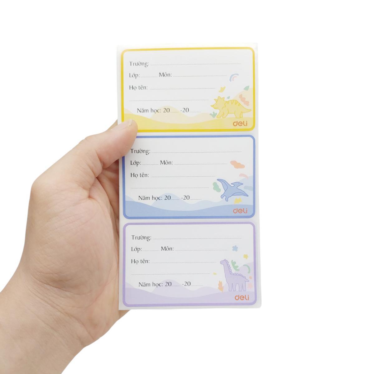 Nhãn Vở Học Sinh 3 Ô - Deli CA901 (12 Nhãn) - Mẫu 1