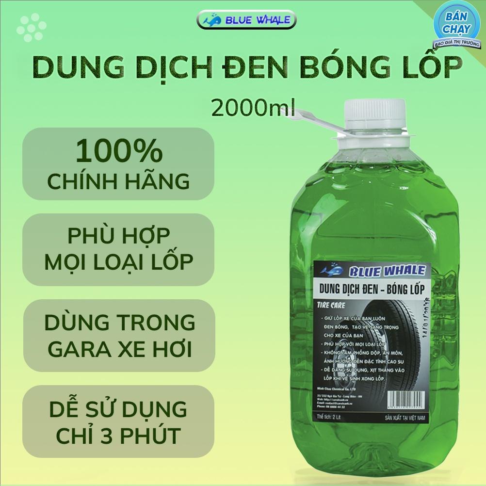 Dung dịch làm đen bóng lốp Cá Voi 2L phù hợp với mọi loại lốp ô tô, xe máy, xe đạp điện - chưa có chai xịt