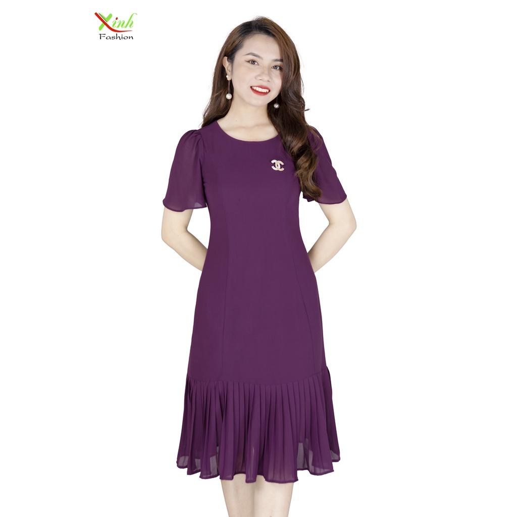Đầm Suông Voan Đuôi Cá Dập Ly