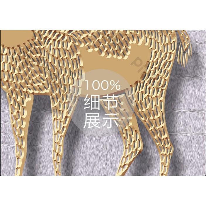 Tranh dán tường Phong cách Bắc Âu nai rừng bên tường hoa, tranh dán tường 3d hiện đại MS934066