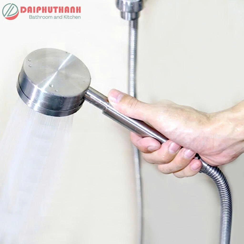 Bộ Tay Sen Tắm Inox SUS304 KZ-TS04TD Tay Sen Tăng Áp Dây Inox 1m2 Ruột Bố 3 Lớp - Đủ bộ tay cầm, dây, gác,..