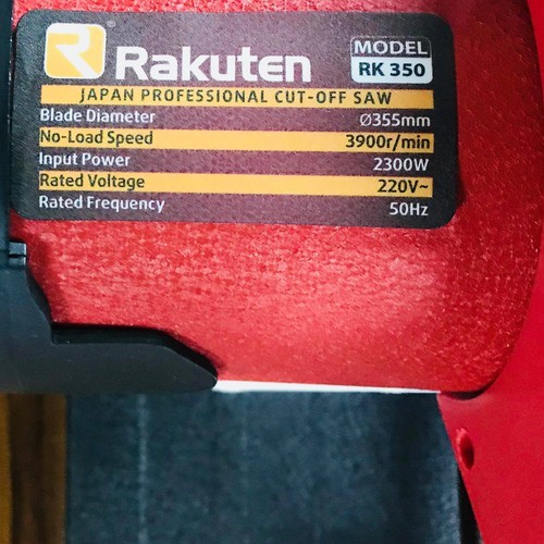 Máy Cắt Sắt Bàn RAKUTEN RK-350, 2300W, Có Kèm Lưỡi Cắt 355mm, Công Nghệ Nhật Bản - Nặng 11,5 Kg