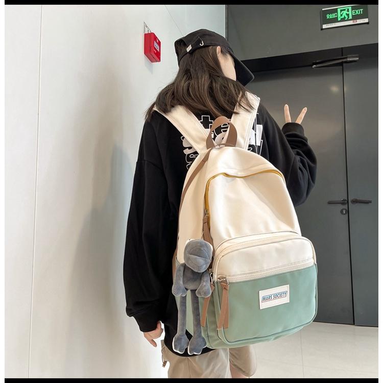 Balo nam nữ ulzzang đi học ba ngăn phối màu BAG U PK328