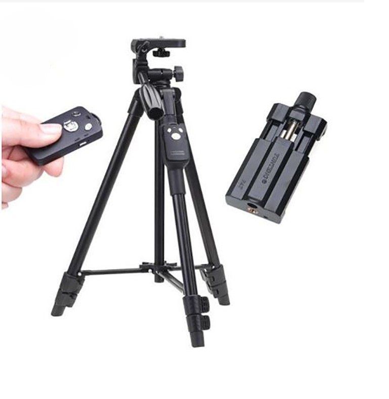 Gậy Tripod 3 Chân Yunteng VCT-5208 - gậy chụp hình ảnh 3 chân + Giá kẹp điện thoại + Remote - Hàng chính hãng