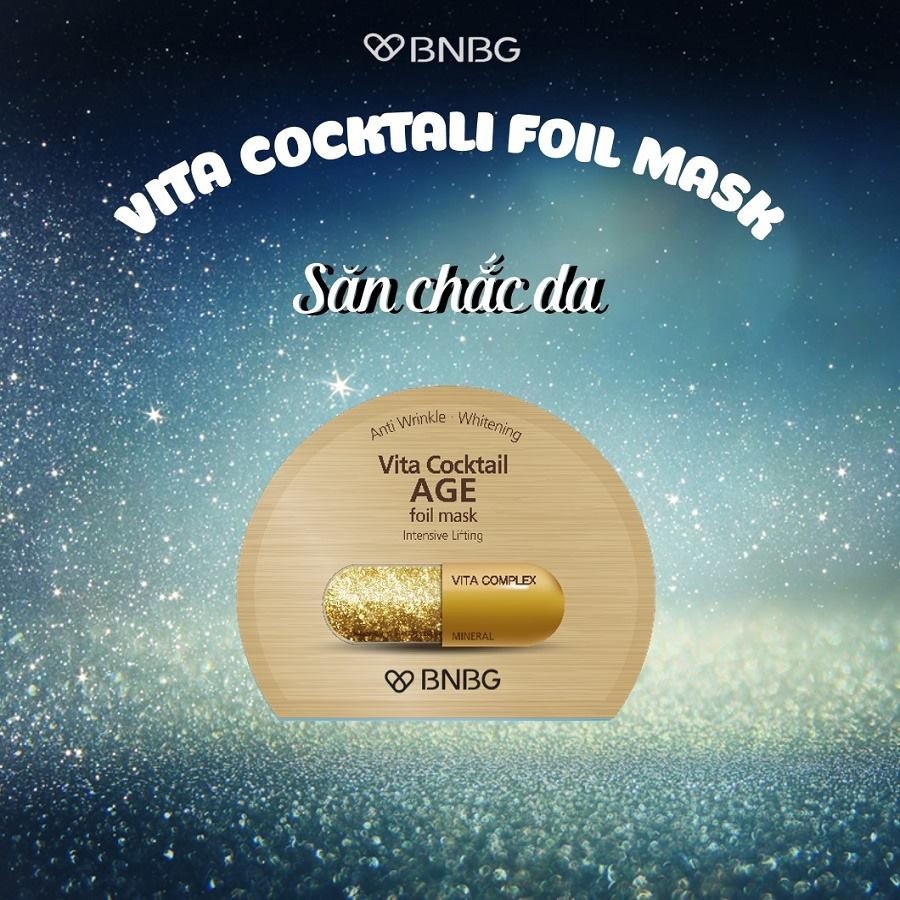 Combo 10 Mặt nạ dưỡng da giúp nâng cơ, chống lão hóa BNBG Vita Cocktail Age Foil Mask - Intensive Lifting 30ml x 10