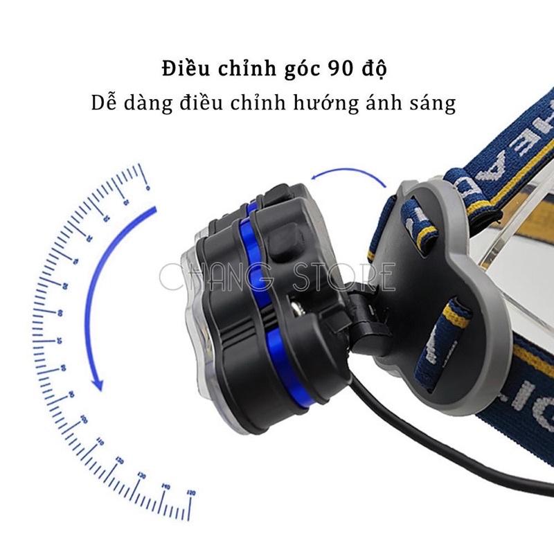 Đèn pin đội đầu 8 bóng LED Siêu Sáng, tích hợp 6 chế độ,xoay 90 độ, đặc biệt chống nước tuyệt đối