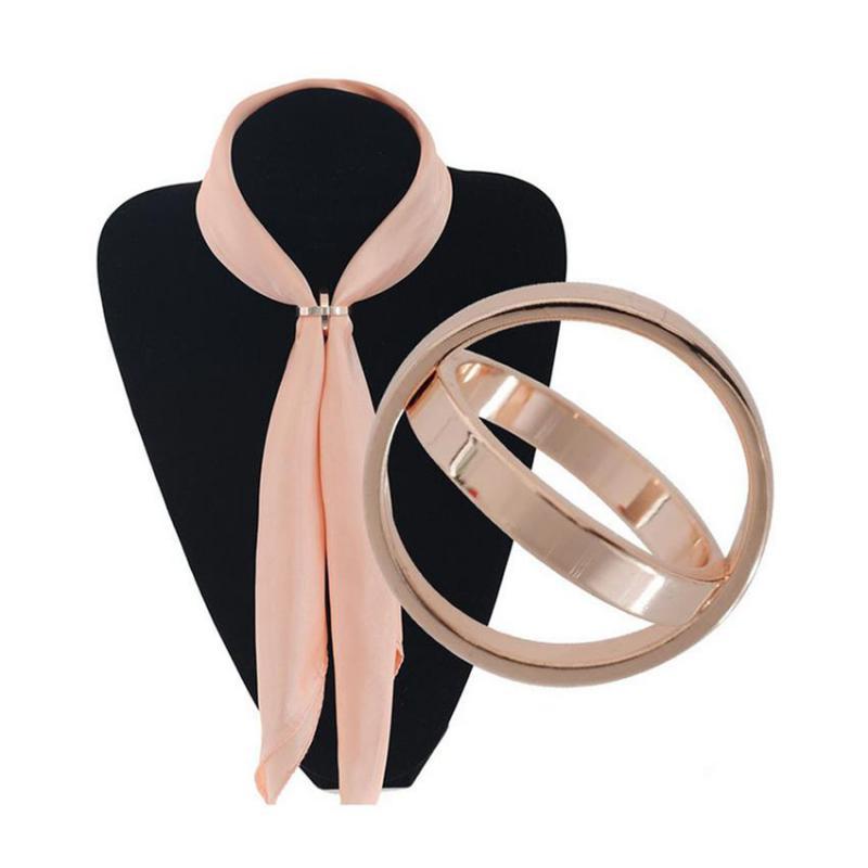 GOLD DOUBLE SCARF BUCKLE HOLDER BROOCH GIFTS