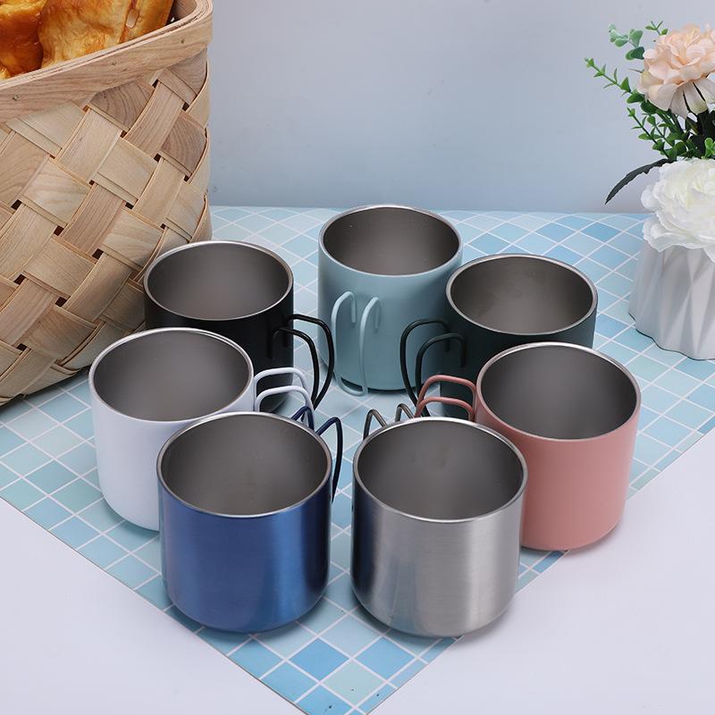 Giá thấp nhất sáng tạo di động cốc inox có dây tay cầm cốc hút chân không quà tặng văn phòng cốc cà phê kinh doanh cốc