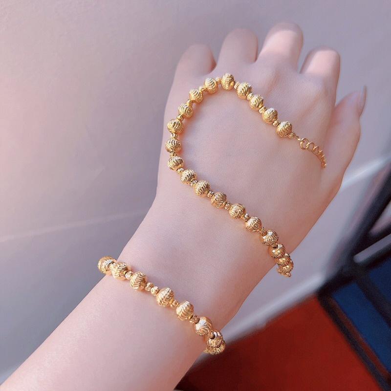 Lắc tay bi mạ vàng 18k bền màu siêu sáng vòng tay Kami