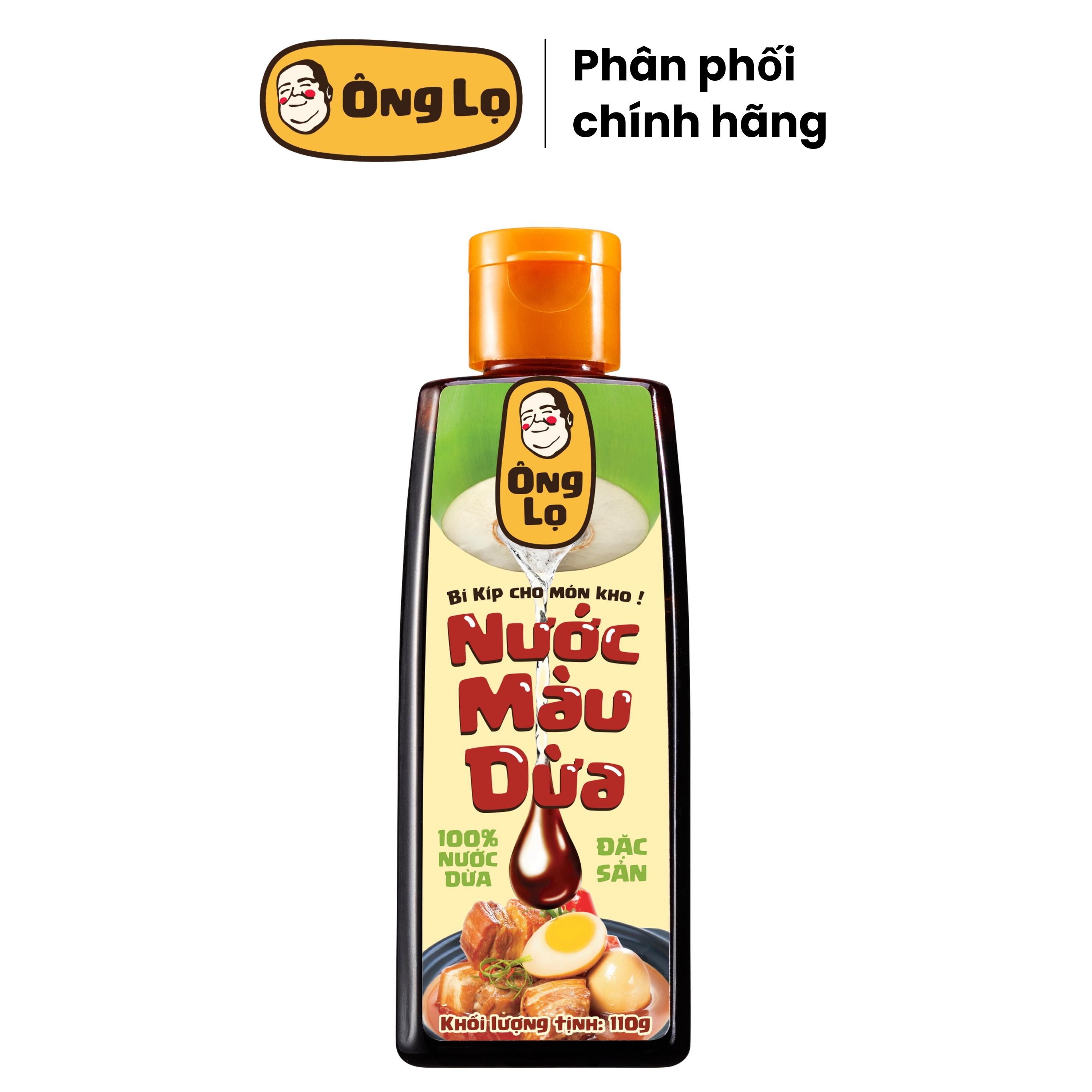 Nước màu dừa Ông Lọ 110g, chuyên dùng tạo màu cho món kho thịt cá, tiện lợi, đẹp màu, đậm vị, từ 100% nước dừa Đặc sản Bến Tre, không chất phụ gia