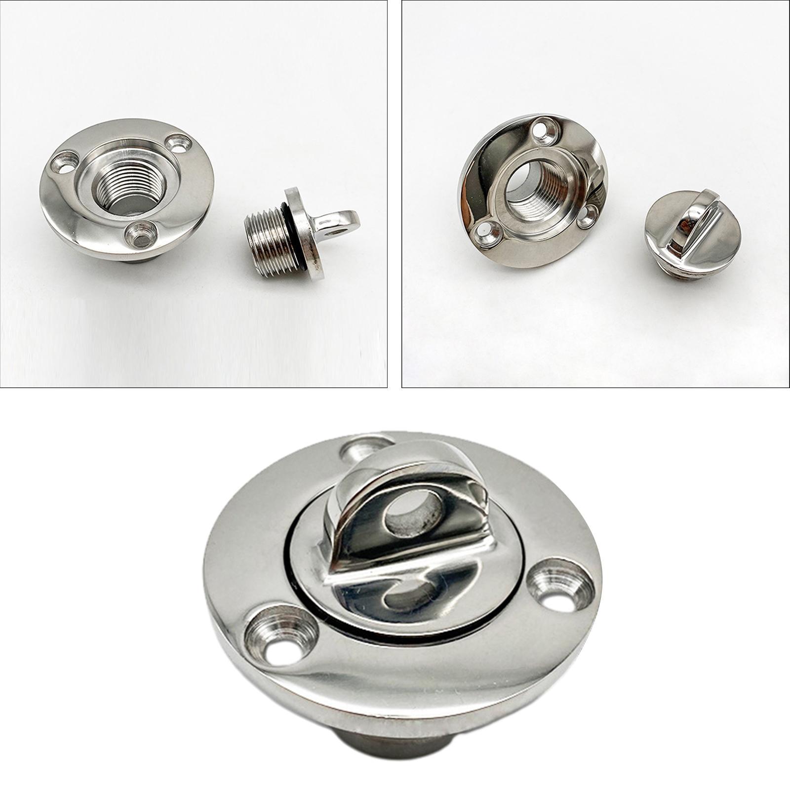 Boat Drain Plug with Screws Round Universal Threaded Boat Transom Drain Plug