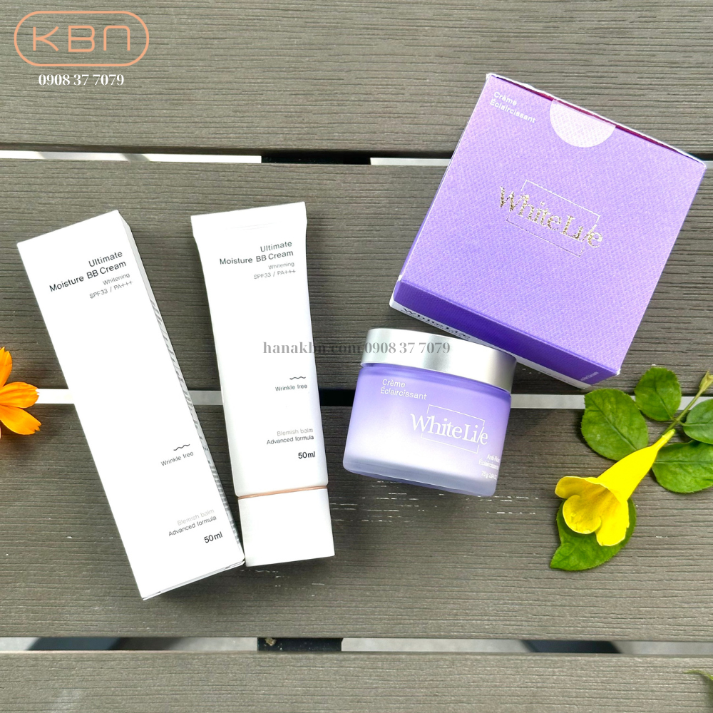 Combo 2 sản phẩm kem chống nắng Ultimate Moisture BB Cream + kem dưỡng White Lie
