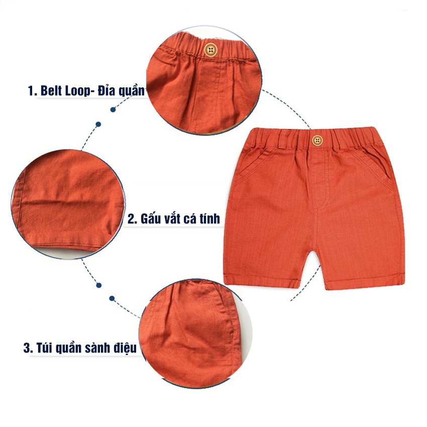 Quần short đũi cho bé trai Tanosa Kids size 1-5 tuổi Phong cách Hàn QuốC; Quần short đũi cho bé trai siêu mềm mịn - 2021- 10-25kg