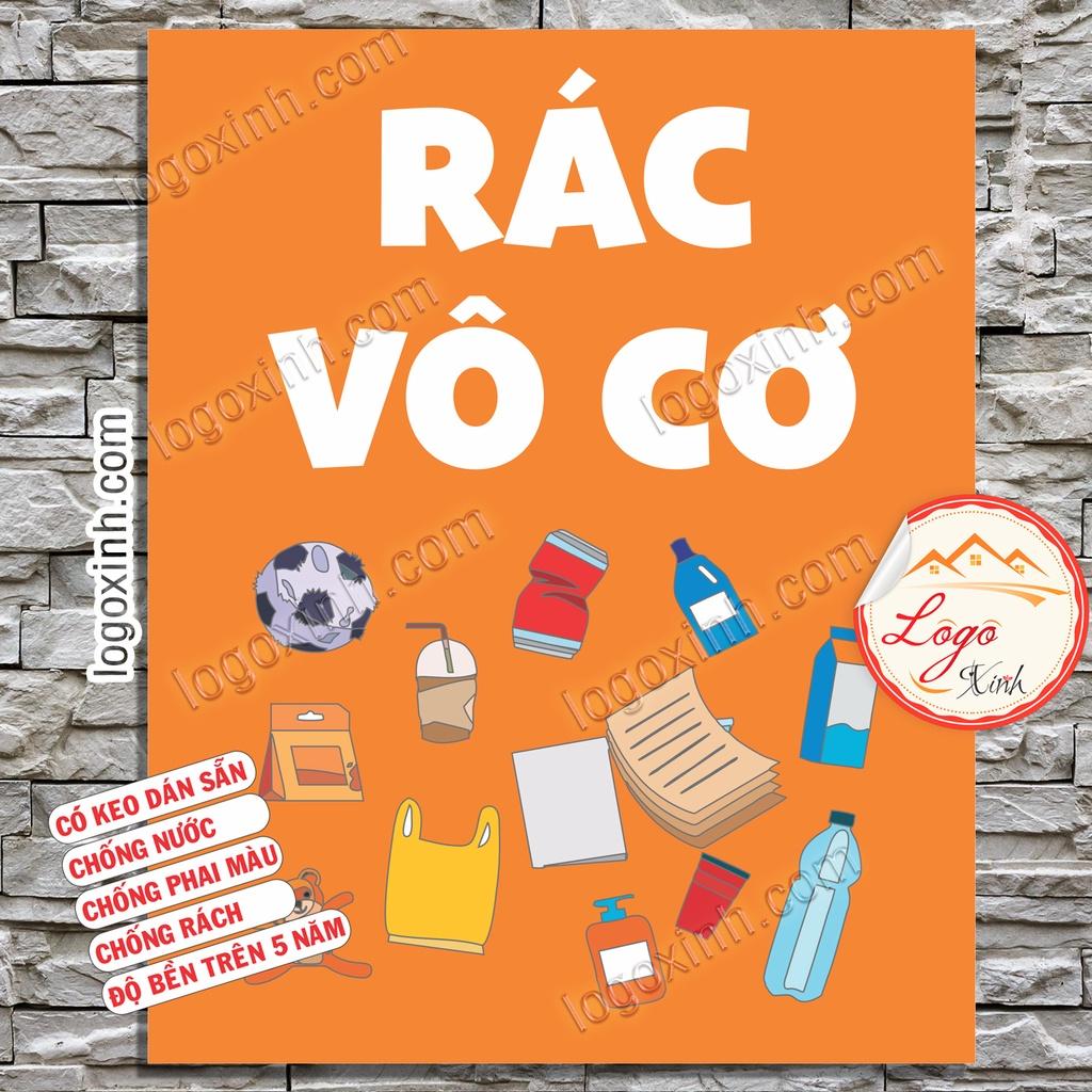LOGO TEM STICKER BẢNG PHÂN LOẠI CHẤT THẢI, PHÂN LOẠI RÁC THẢI ĐỂ BẢO VỆ MÔI TRƯỜNG, TÁI CHẾ RÁC