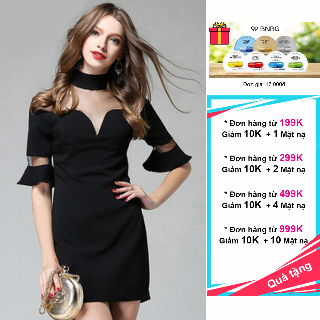 Đầm thời trang dáng ôm tay lỡ