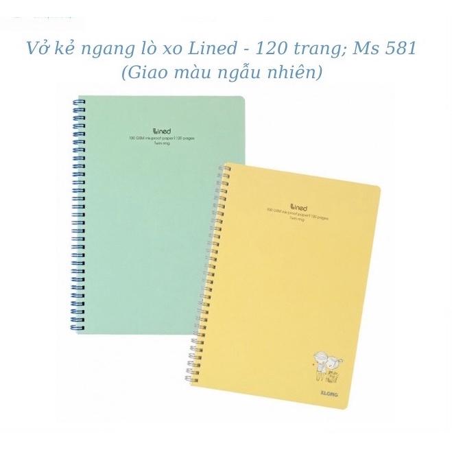 Vở lò xo kép B5 120 trang, vở caro - lined Klong bìa nhựa màu pastel siêu xinh - Vpp Thiên Ái