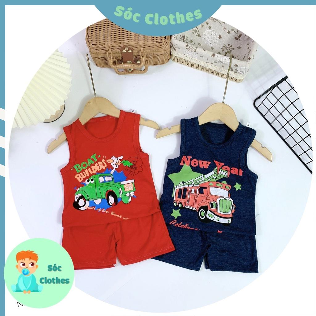Bộ Ba Lổ Ô tô Mùa Hè Cho Bé Trai Size 8-18kg
