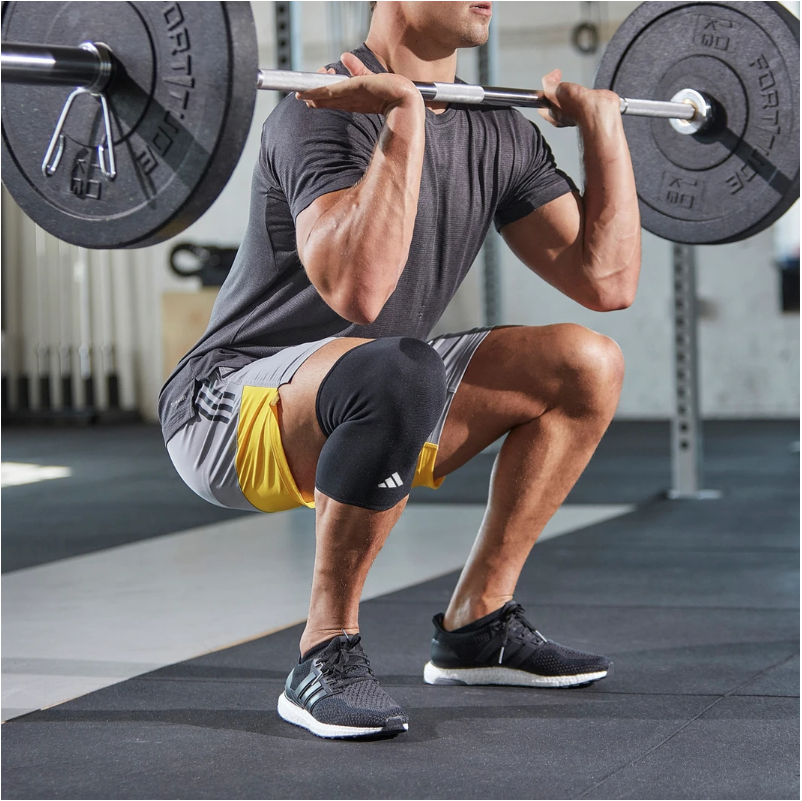 Bó Gối, Băng Gối Thể Thao Thun Co Giãn ADIDAS ADSU-1242WH Knee Support (1 Cái) - Hàng Chính Hãng