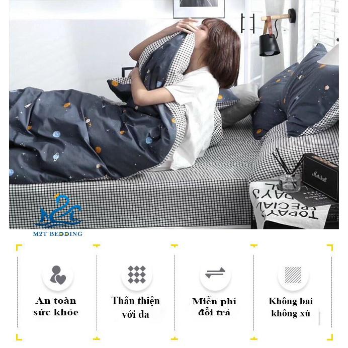 Bộ chăn ga gối Cotton Poly M2T bedding Tuổi Thanh Xuân, chăn mền, drap giường và 2 vỏ gối