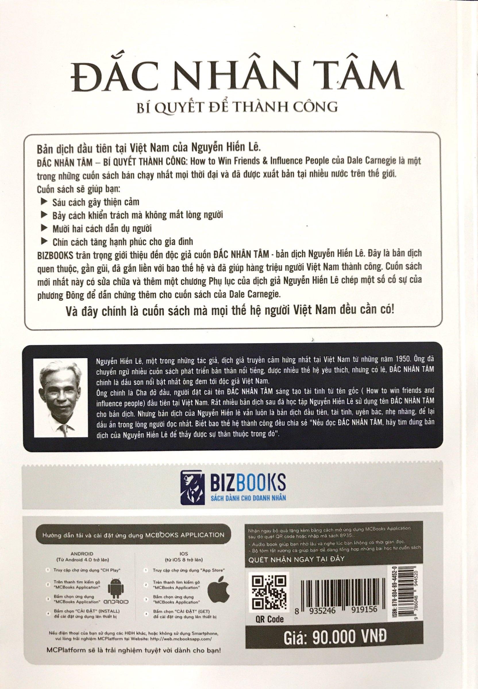 Sách Đắc Nhân Tâm - Bản Dịch Gốc Từ Nguyễn Hiến Lê (Tặng Kèm Audio Book)