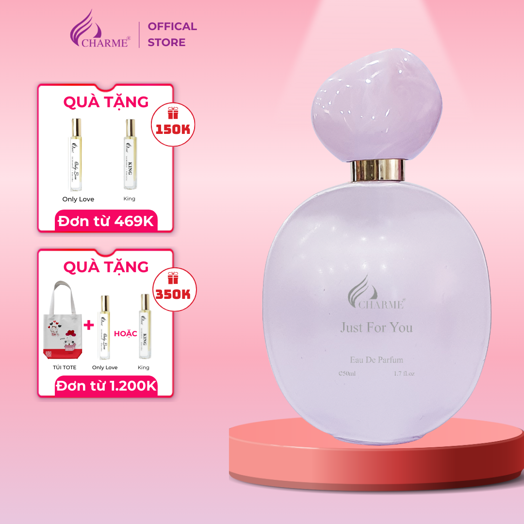 Nước hoa nữ thơm lâu, Charme Just For You, lãng mạn và tinh nghịch, cho nàng thêm tự tin, 50ml