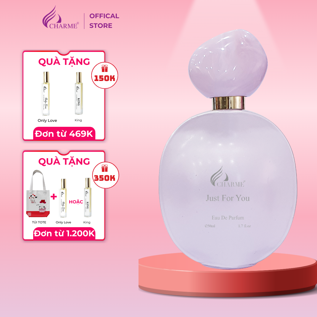 Nước hoa nữ thơm lâu, Charme Just For You, lãng mạn và tinh nghịch, cho nàng thêm tự tin, 50ml