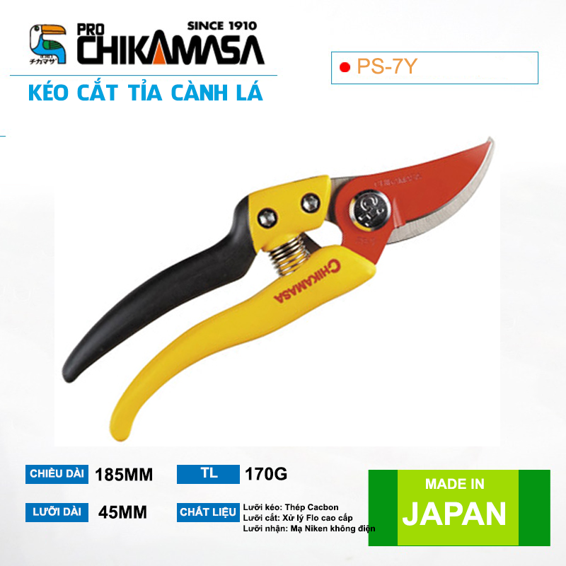 Kéo cắt cành cao cấp Nhật Bản Chikamasa PS-7Y