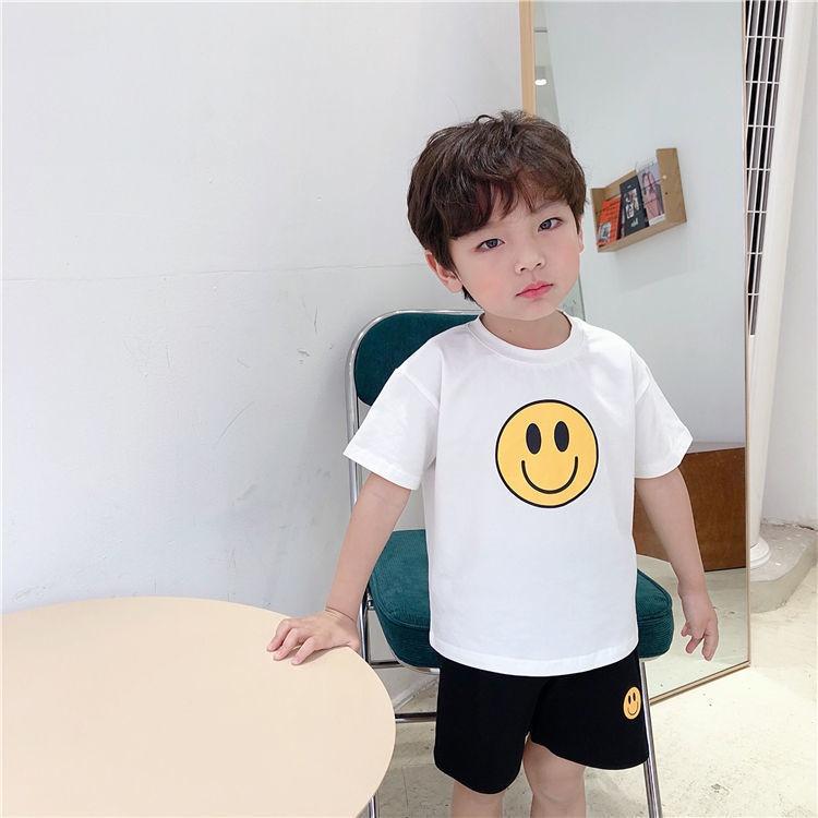 Áo Thun Cộc Tay Bé Trai Bé Gái BabyBoo Hình Smile Vàng Vải Cotton Thoáng Mát, Thấm Hút Mồ Hôi Tốt- PiBo Store