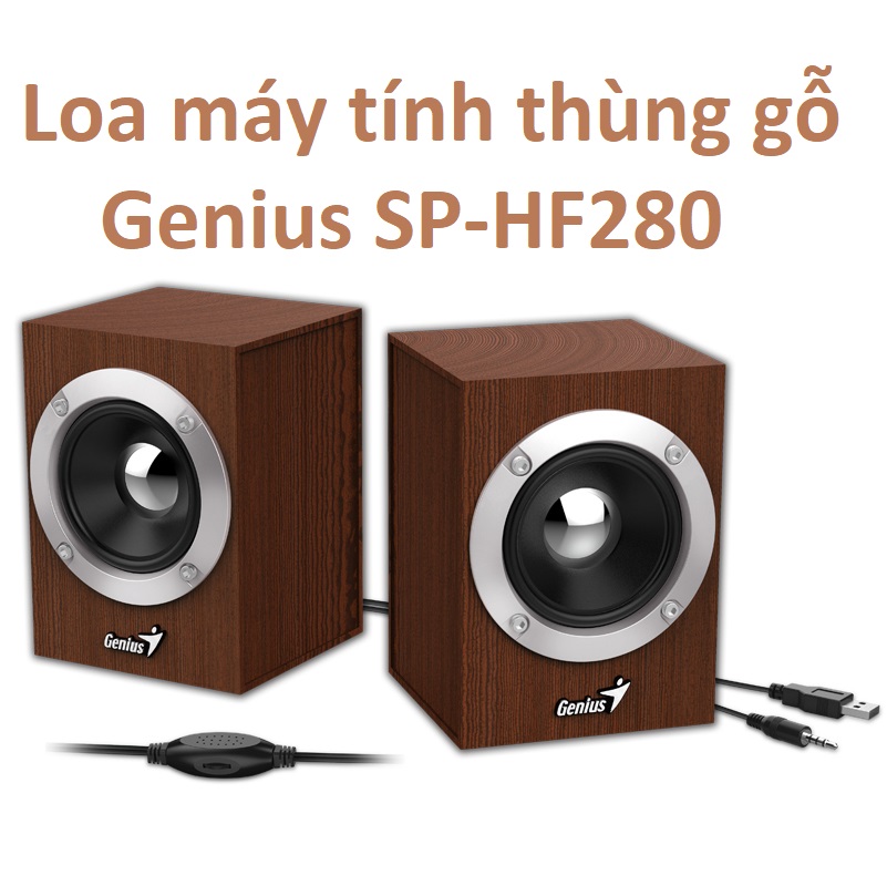 Loa máy tính thùng gỗ Genius SP-HF280 - Hàng chính hãng