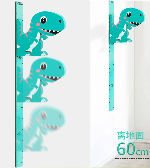 Giấy dán tường trang trí kiêm đo chiều cao cho bé hình khủng long Dino Height Kids