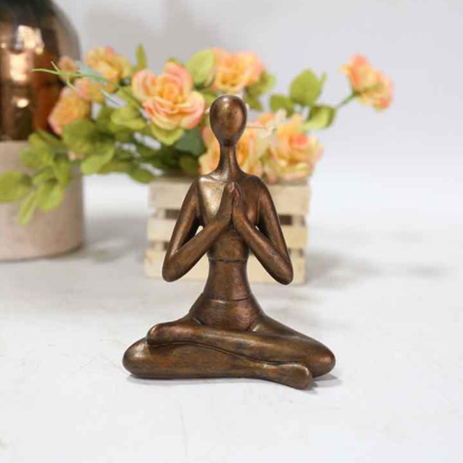 Creative Meditation Yoga Pose Statue Yoga Girl Statue for Home Living Room Decor