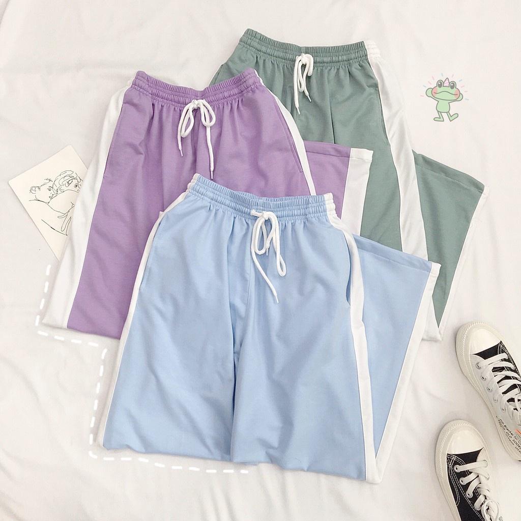Quần Dài Nữ 1 Sọc Dáng Rộng Ống Suông Ulzzang Unisex