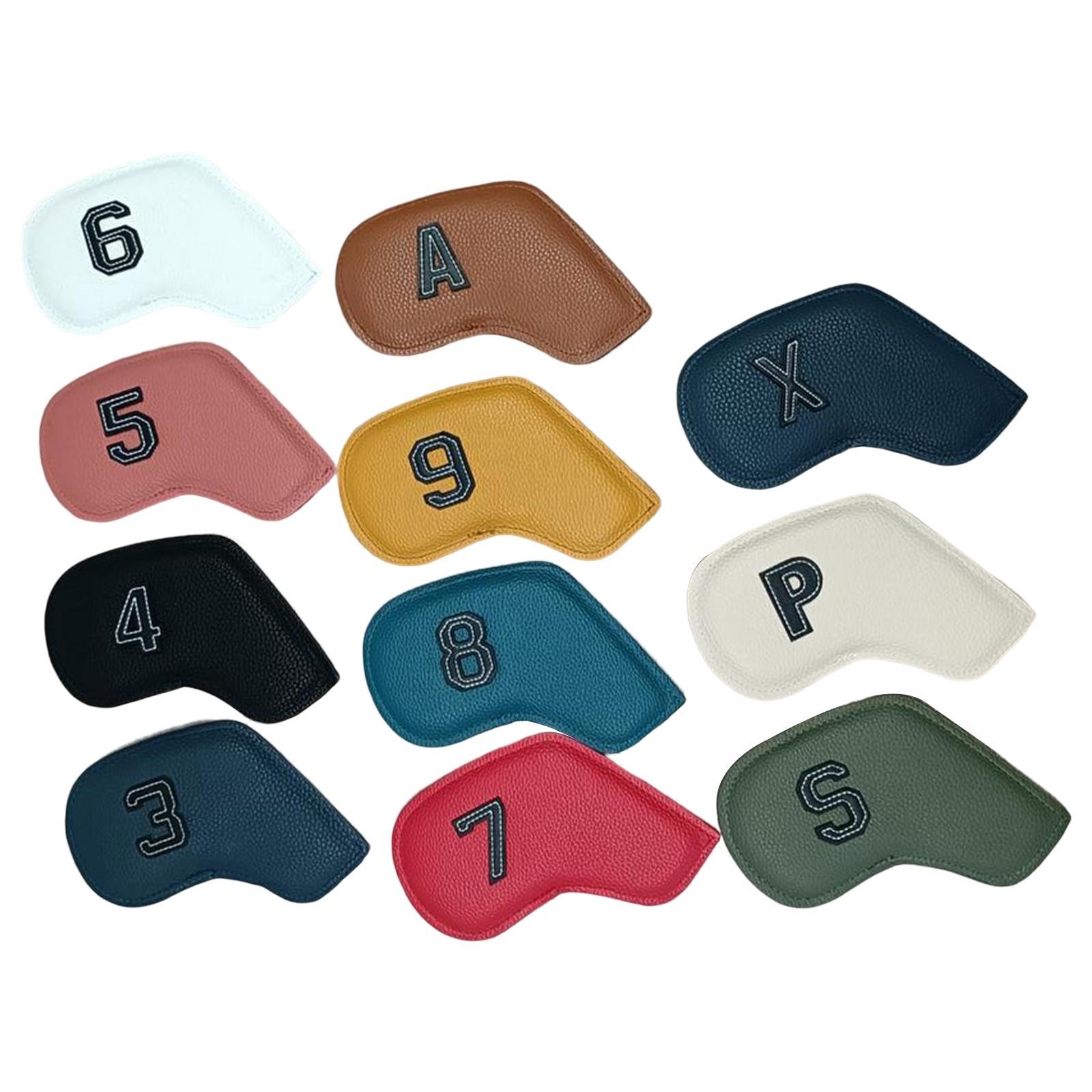 11x Golf Iron Head Covers Set Colorful PU -9 P,A,S, Equipment