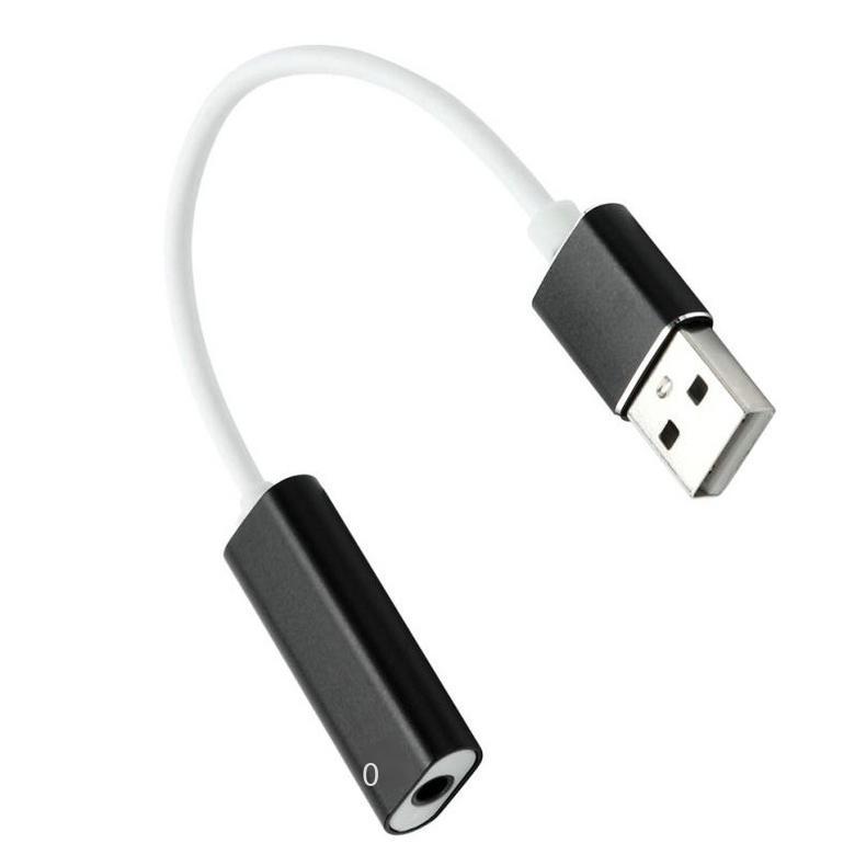 Tai nghe usb card âm thanh máy tính phong cách mới nhất card âm thanh trực tiếp bên ngoài hai trong một card âm thanh một lỗ USB3.5mm hợp kim nhôm có dây