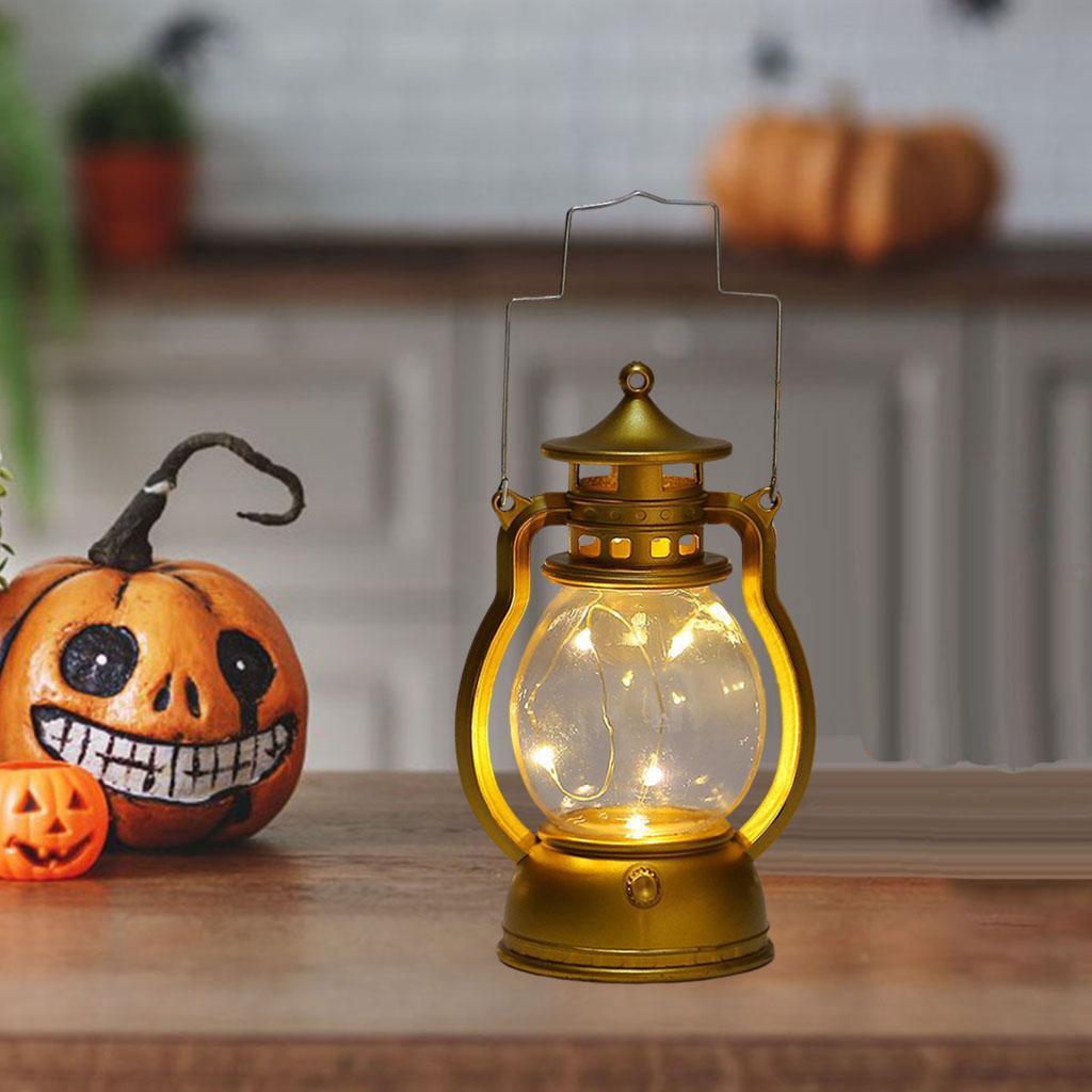 2Pcs Decorative Oil Lamp Christmas LED Lantern Lamp Hanging Lantern for Home