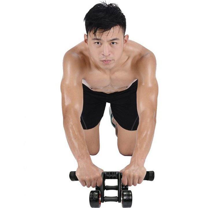 Con lăn tập bụng gym 4 bánh tặng miếng thảm con lăn tập cơ bụng dùng cho cả vđv chuyên nghiệp 2021