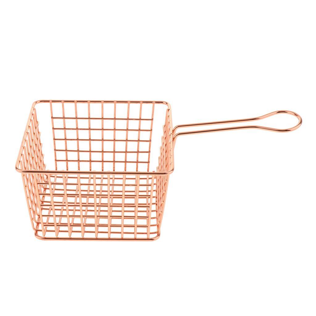 Metal Iron Mesh Strainer Fry Basket Kitchen Colander Sifter Black S