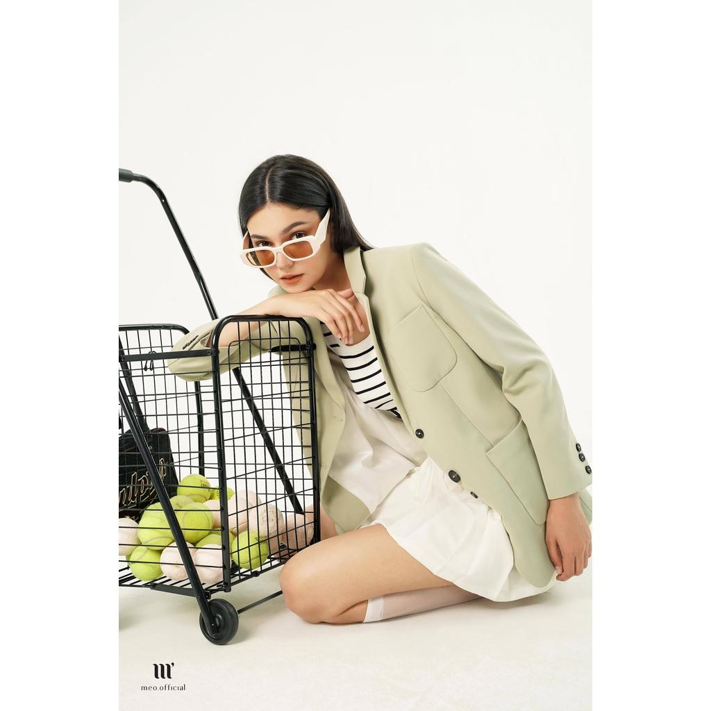 Áo blazer nữ Méo shop dài tay có túi hộp phối cúc Sunyta