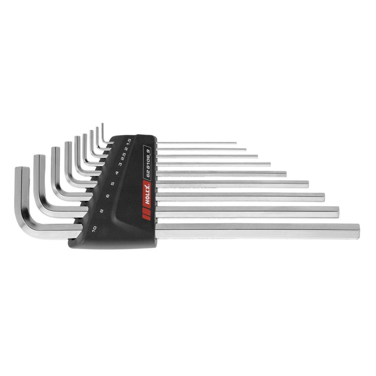 BỘ LỤC GIÁC HOLEX 9 CÂY ĐẦU PHẲNG MẠ NIKEN 626106 9