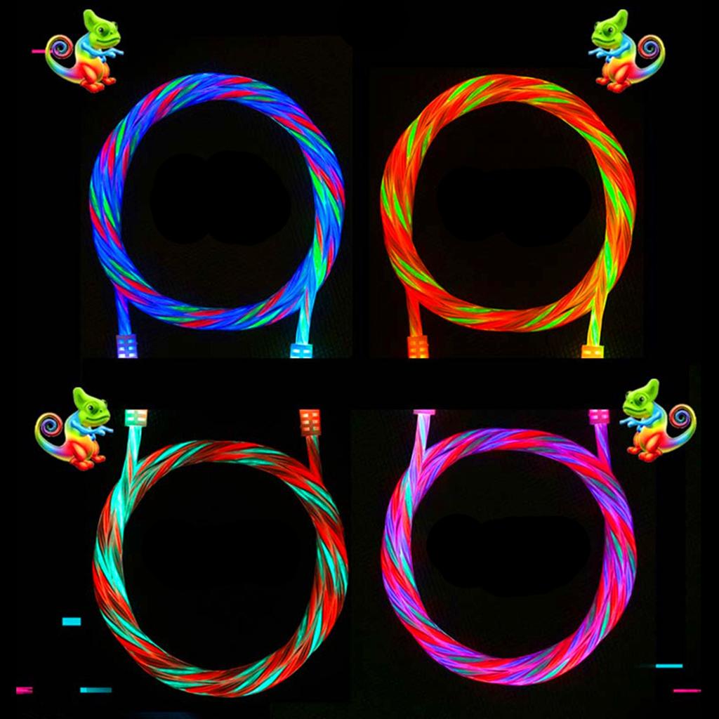 3.3ft LED Light Cable USB Type C Data Synchronization Cable Charging Cable for Mobile Phones