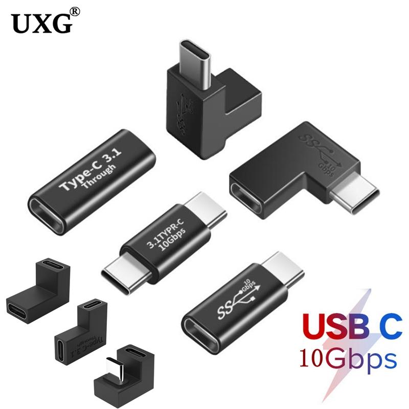 Hình Chữ U Góc 90 Độ USB 3.1 10Gbps Loại C Bộ Chuyển Đổi OTG Nam Sang Nữ Cho Huawei Xiaomi Bộ Chuyển Đổi Bộ Chuyển Đổi Màu Sắc: Type-c M-M