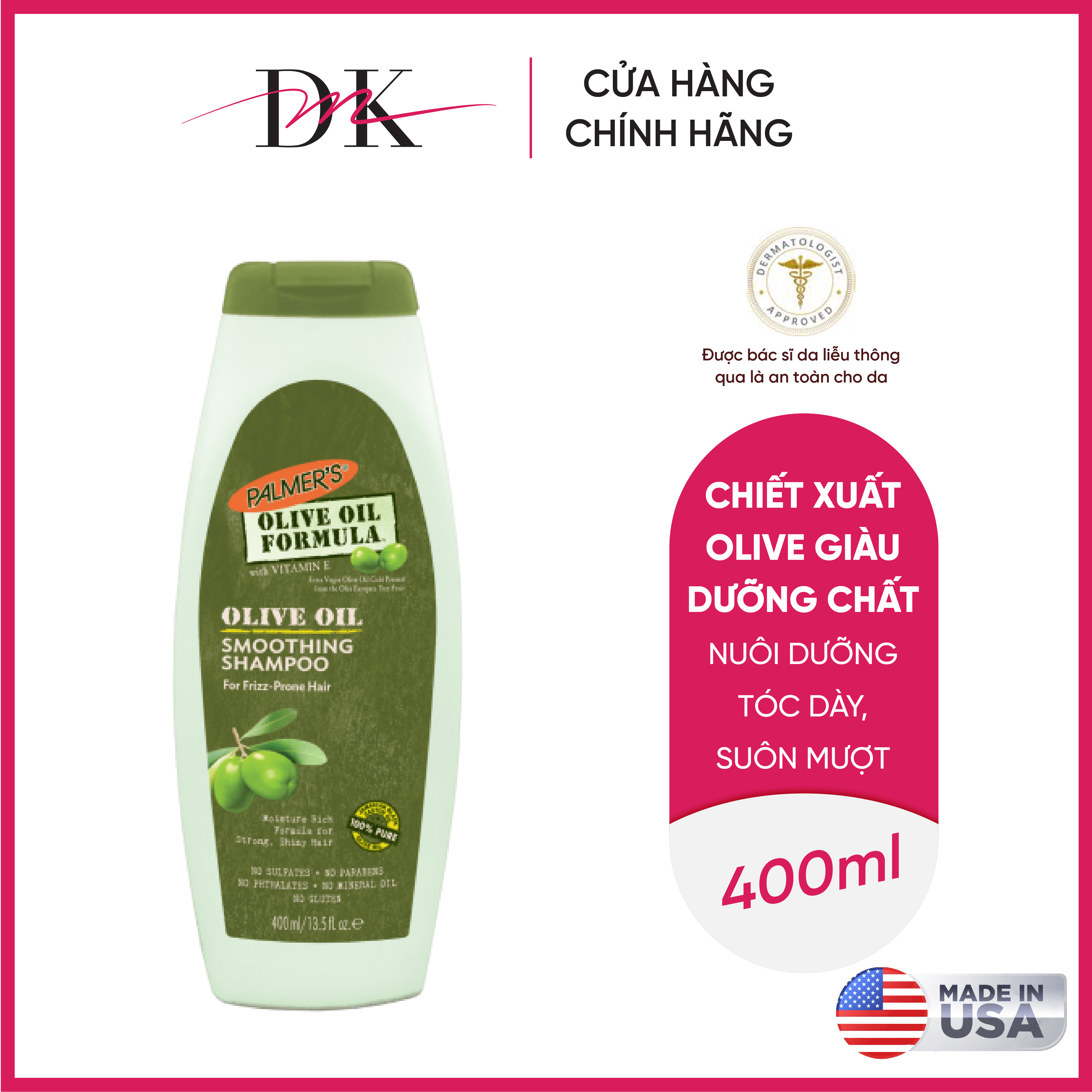 Dầu Gội Dưỡng Tóc Olive Palmer's Olive Oil Formula Smoothing Shampoo PL2593 (400ml)