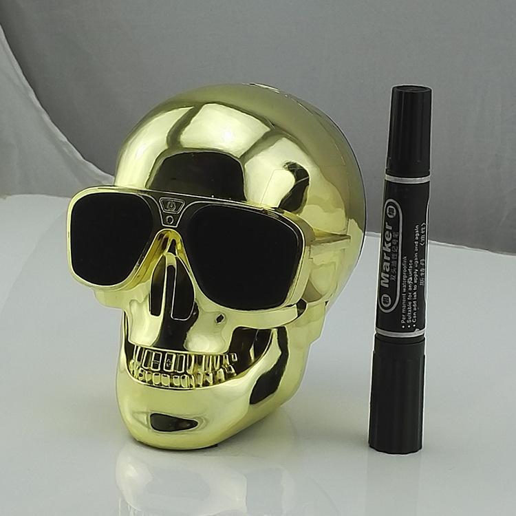 Loa Skull ghost Loa di động Mini không dây Bluetooth 4.0 Âm thanh nổi Âm trầm tăng cường độc đáo Màu sắc: Vàng