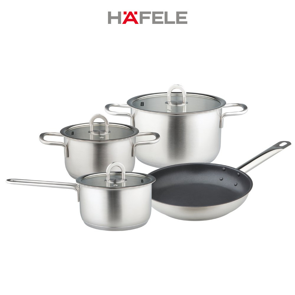 Bộ Nồi Bếp Từ Inox 304 Hafele (3 Nồi 1 Chảo) - 531.08.040 (Hàng chính hãng)