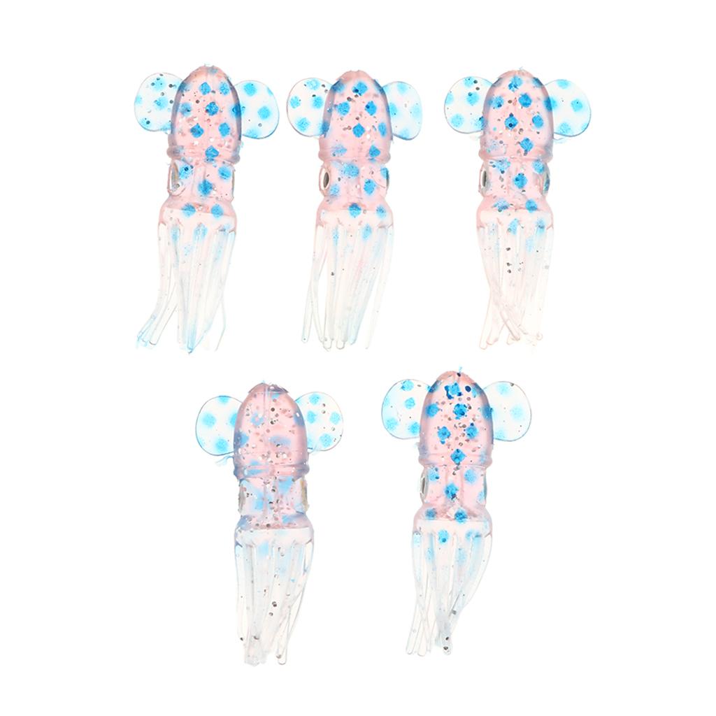 5pcs Squid Baits Octopus Lures Soft Trolling Fishing Lures